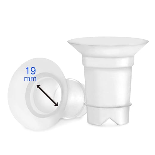 Maymom Juego de bridas de 19 mm para Medela y escudo/brida Spectra de 24 mm. Para uso con Medela, Freestyle, Harmony y Sonata para reducir el canal de pezón de 24 mm a 19 mm. 2 unidades.