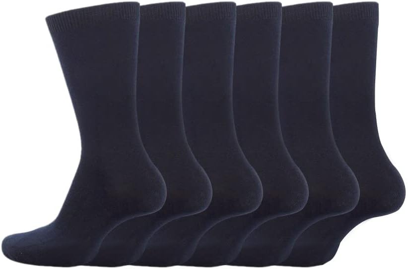 Bahob® 6 Pairs Boys Girls Kids Unisex Back to School Cotton Rich Plain Ankle School Socks