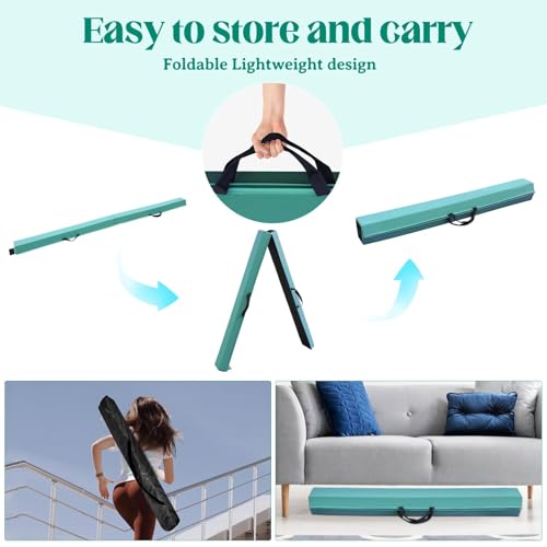 SportBob schwebebalken Kinder Schwebebalken klappbar Balken Gymnastik 270cm PU Leder schwebebalken für zuhause balancierbalken Balance Beam Training Beam für Kinder, Fitness/Training/Turnen