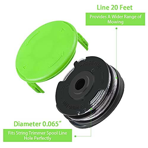 Cilivo 2900719 0.065" Dual Line Trimmer Replacement Spool Compatible With Greenworks 2101602 And 2101602A, 20Feet 7-Pack (6-Line Spool + 1 Cap) #TOP2