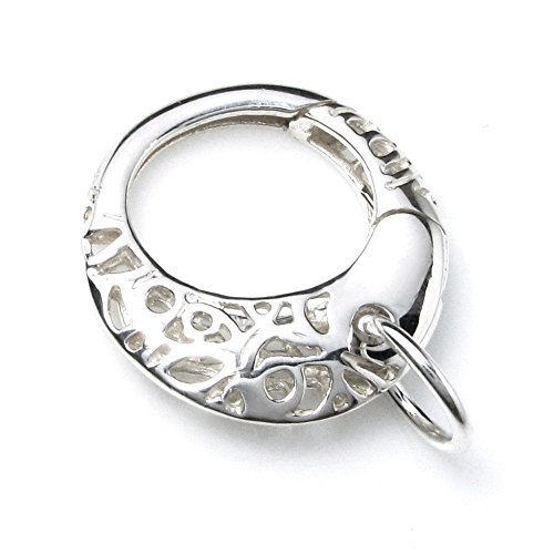 Dreambell 925 Sterling Silver Round Filgree Flower Pearl Necklace Enhancer Shortener Lobster Spring Clasp