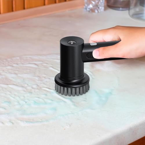 Image of 2Pcs Flat Brush Heads for Electric Spin Scrubber Cleaning Floors, Tiles, Countertops, Walls(Black)