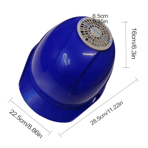 Casco con ventilador de carga USB y ventilación ajustable para operarios 5