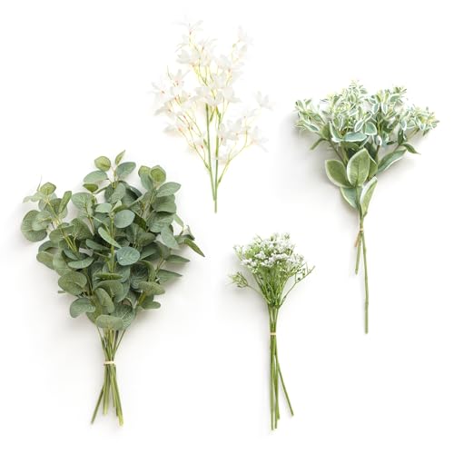 Lings Moment künstliche Blume Faux gefälschtes Grün Stängel Picks Box Set Combo für Wohnkultur Indoor Outdoor
