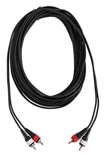 Câble double RCA 100% cuivre de 7,6 m avec audio sans bruit et construction durable