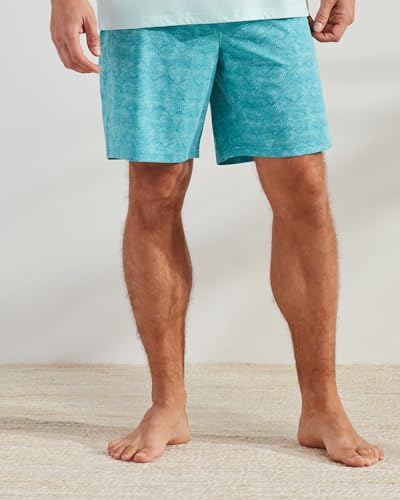 CARIBBEAN JOE Mens Men's Lightweight Sleepwear Pajama Shorts, 100% Cotton Pjs with Calm Biscay Bay Print, Sleep Bottoms3