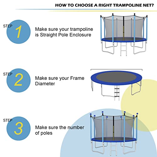 Filet de trampoline résistant aux intempéries pour 8 poteaux droits - 5