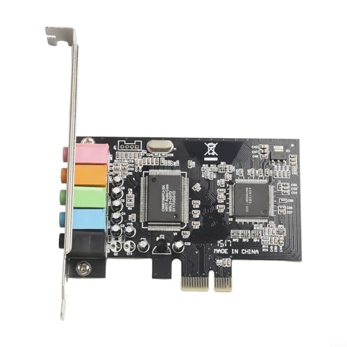 Zoegneer PCIe 5 Scheda Audio Interna 6 Canali con Audio 3D, EAX e DirectSound, compatibile Windows 2000/7/8/10, uscite frontali e posteriori
