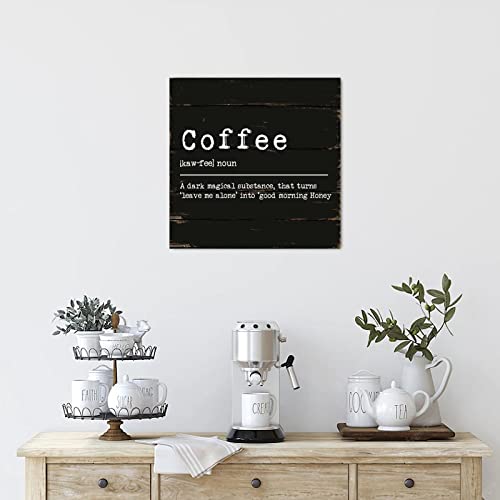 Panneau mural en bois Coffee Definition pour une déco de cuisine moderne et chaleureuse