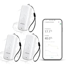 eMylo Zigbee Temperature Humidity Sensor-3 Pack, IP65 Indoor Outdoor Thermometer Hygrometer, Hub Required, APP Remote Monitoring&Home Automation, Compatible with Echo Devices with Zigbee Hub Built-in