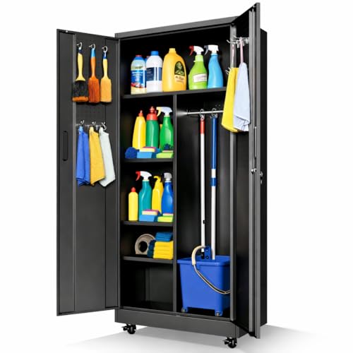 Image of Metal Storage Cabinet for Garage, Tool Cabinet, Utility Cabinet