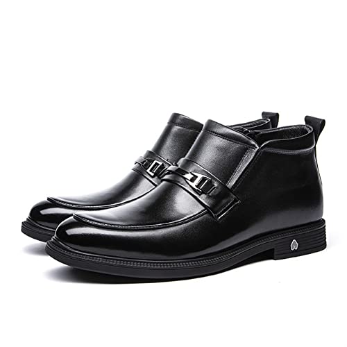 Botas Chelsea de piel de vaca legítima con hebilla especial y puntera redonda moc toe
