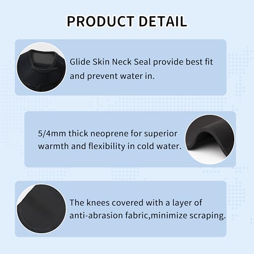Image of Mens 5mm Full Wetsuit Ultra-Stretch Neoprene Surfing Diving Suit | GBS Seams Thermal Full Wetsuits for Men, Neoprene Front Zipper for Surfing, Swimming, Diving, Snorkeling