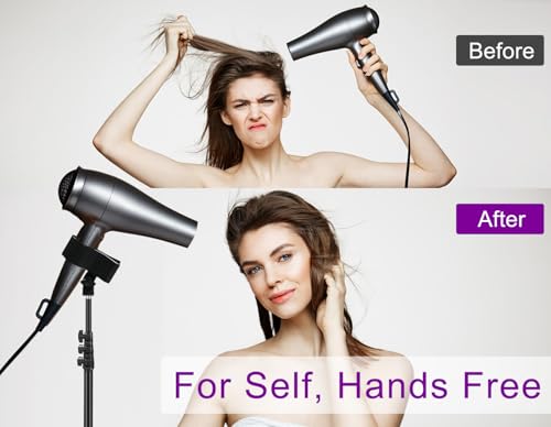 Purple River Hair Dryer Stand, Black, 20" to 63" Adjustable — view 2
