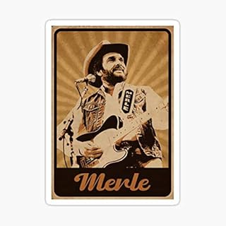 Merle Haggard Vintage Country Music Sticker - Sticker Graphic - Auto, Wall, Laptop, Cell, Truck Sticker for Windows, Cars, Trucks