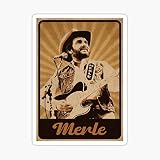 Merle Haggard Vintage Country Music Sticker - Sticker Graphic - Auto, Wall, Laptop, Cell, Truck Sticker for Windows, Cars, Trucks
