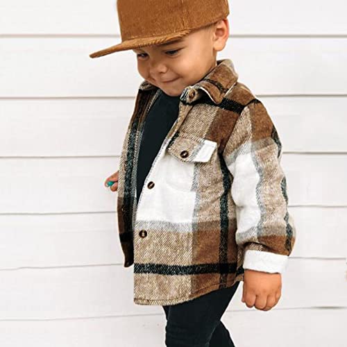 Toddler Boys Long Sleeve Plaid Printed T Shirt Gentleman Tops Clothes With Pocket Toddler Coat 5t Boy3