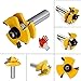 Helovmine Tongue and Groove Router Bit Tool Set 3 Teeth Adjustable T Shape Wood Milling 1/2 Inch Shank with 45°Lock Miter Bit 1/2 Inch Shank for Router Table /Base Router/Kitchen/Bathroom - Pack of 3