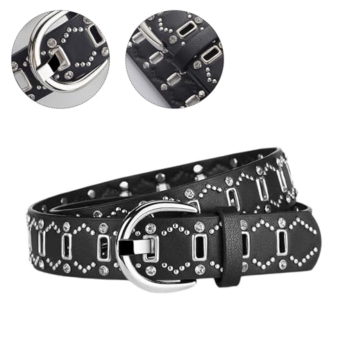 Fashion Rivet Studded Belt For Adult Pin Buckle Belt Waistband PU Leather Belt Elegant Pants Jeans Belt For Women Men2