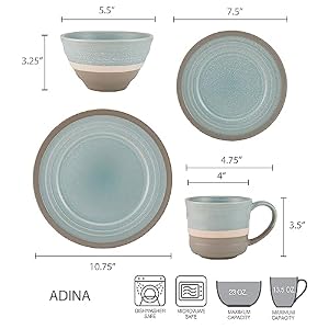 Pfaltzgraff Adina 16 Piece Dinnerware Set, Service For 4 Pfaltzgraff Adina 16 Piece Dinnerware Set Service For 4