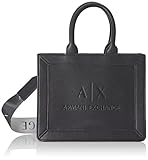 Armani Exchange Damen Bag, Embossed Logo Tote, Schwarz, Einheitsgröße EU