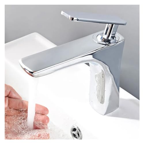 Grifo de lavabo para agua fría y caliente que elimina salpicaduras en baño 4