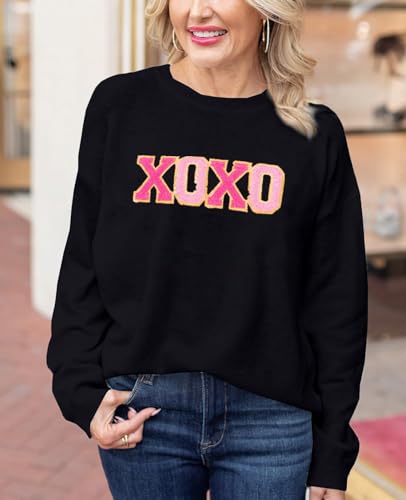 Image of SELINK Women's Holiday Sweater Crew Neck Print Casual Long Sleeve Pullover