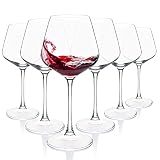 UMI UMIZILI Wine Glasses 15.5oz, Set of 6 Wine Glass for Red White Wine, Long Stem Glassware, Clear,