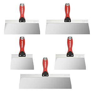 Goldblatt Drywall Tools, Drywall Knife Set, 5-Piece Stainless Steel Taping Knives, Includes- 6”, 8”, 10”, 12”, 14” Drywall Tools, Perfect for Drywall Joint Taping, Finishing and Patching