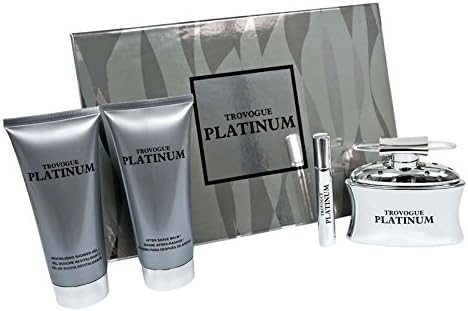 Platinum Eau De Toilette Luxury Gift Set for Men (Body Lotion, Shower Gel, Perfume) Long-Lasting, High Quality Designer Fragrance, 3.4 fl. oz./100 ml, 4 Count