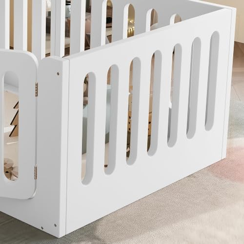 Image of Bellemave Twin Montessori Floor Bed Frame,White