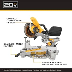 DEWALT 20V MAX 7-1/4-Inch Miter Saw, Tool Only, Cordless (DCS361B) — photo 2 of 6