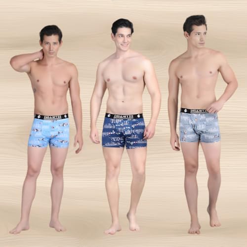 Image of Men's Nylon Stretch Printed Trunk | Ultra-Soft, Breathable Innerwear for Men | Stylish & Supportive Fit