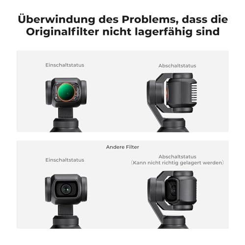 K&F CONCEPT magnetisches Filterset kompatibel mit DJI Osmo Pocket 3/4, ND2-ND32 & Black-Mist 1/4 Filter, Osmo Pocket 3 Zubehör, Osmo Pocket 4 Zubehör(Aluminiumrahmen)