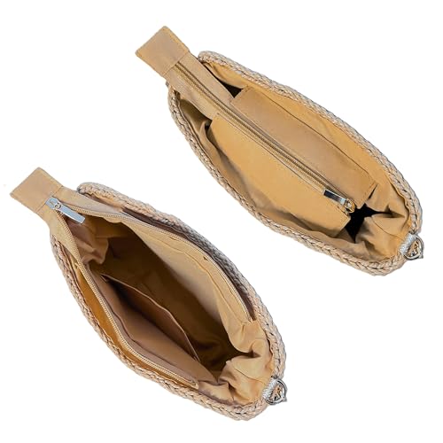 Summer Handwoven Tote Bags Purse with Adjustable Strap, Straw Beach Bag Handbag Clutch Crossbody Bag for Women3