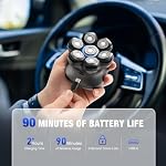 Kensen Shaver tête pour les hommes chauves - 2026 Nouveau rasoir à tête à double vitesse, rasoir électrique étanche avec 7D Têtes flottantes, Lames amovibles magnétiques, Facile à nettoyer, Longue durée de vie de la batterie, Cadeaux pour les hommes
