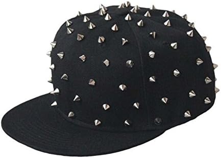Urchart Unisex Rivet Beanie Hat Teenage Boys Girls Women Men Punk Rock Hiphop Cap (Silver Baseball)