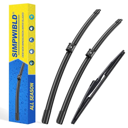3 wipers Replacement for 2016-2021 Mercedes-Benz GLA45 AMG Front Wiper Blades Original Equipment Windshield Wiper Blades Set 24"+19"+12" (Set of 3) Push Button by SIMPWIBLD - Used condition - CA$12.71