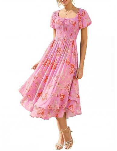 Image of GRACE KARIN Womens Summer Floral Maxi Dress 2026 Flowy Wedding Guest Dress A Line Boho Dresses Fashion Clothing with Pockets