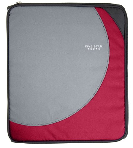 Five Star Carpeta con cremallera Plus archivo de acceso múltiple, capacidad de 2 pulgadas, 13.75 x 12.12 x 3.5 pulgadas, rojo (72127)