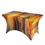 HJBNW Mantel de elastano elástico resistente a las arrugas, mantel de 4 pies, mantel resistente a las arrugas, mantel de picnic, lavable, para patio, boda, banquete y fiestas
