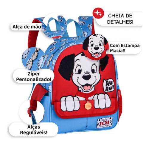 Kit Mochila Costa 101 Dálmatas Infantil Com Estojo Disney Clio Style