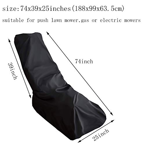 TheElves Push Lawn Mower Cover, Waterproof & Windproof Walk-Behind Lawn Mowers Cover, Heavy Duty UV Protection Cover for Walk Behind Tractor