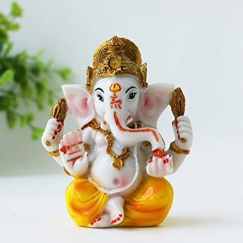Hindu Lord Ganesha Idol Statue - Indian Diwali Gifts Small Ganesh for Car Dashboard Decor India God Figurine Home Mandir Murti Pooja Yoga Meditation Room Altar Kit Decor Spititual Women Wedding Gift