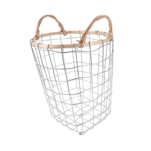 Abaodam Cesta de Almacenamiento de Hierro Redonda con Asa y Verduras Multifuncional para Decoración Interior y Exterior Capacidad para y Artículos del