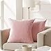 Topfinel Housse Coussin 50x50 Rose Velours Doux Brillant Lot de 2 Decoration Chambre Fille Bebe Elégante Motif Géométrique Gaufré Ondule Gros Housses de Coussins Dos Canapé Taie Oreiller Chambre Lit