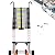 Wolec Telescoping Ladder&Ladder Stabilizer, 20.3 FT Aluminum Portable Extension Ladder w/Hooks, Stabilizers& Wheels, Heavy Duty 330lbs Max Capacity -Silver