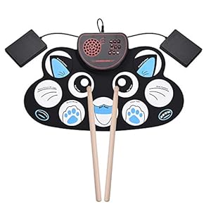 Electronic Drum Draagbare, inklapbare E-Drum Pad Digitale Siliconen Drumstel 9 Demo-Songs 10 ritmes opname 3,5 mm…
