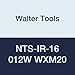 Walter Tools NTS-IR-16 012W WXM20 Carbide NTS Threading Inserts, Internal Thread, Full Profile, Whitworth (Pack of 10)