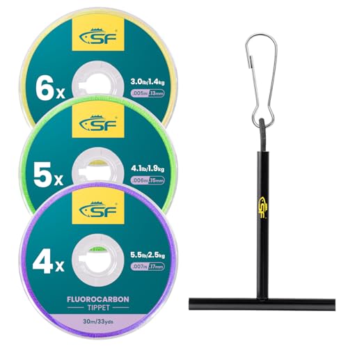 SF Clear Fluorocarbon Fly Fishing Tippet Material Line with Holder...